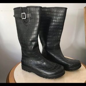 vintage sperry rubber rain boot black size 8